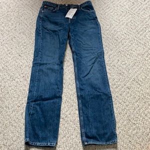 Zara straight leg mid rise jeans size 6 (EU 38) dark denim